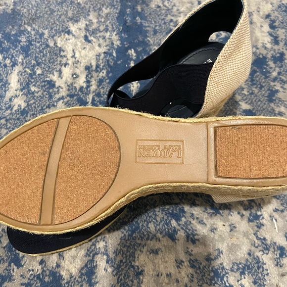 Never worn: Women's Navy Wedge Sandals - Picture 3 of 4